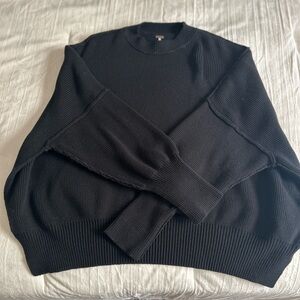 Free People Women's Black Crewneck Sweater